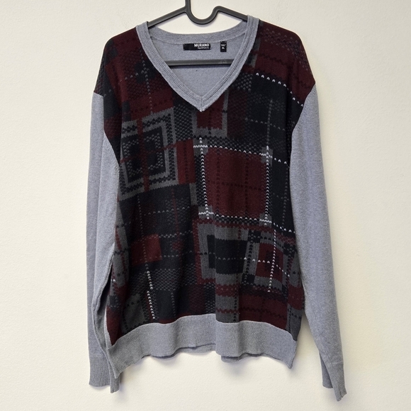 Murano Other - Murano Liquid Luxury Print Sweater Gray Red XL